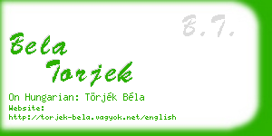 bela torjek business card